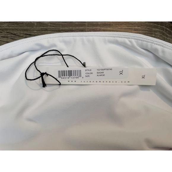 Susana Monaco White Long Sleeve Top XL Cropped Off-Shoulder Orig. Price $118.00 - Picture 8 of 9